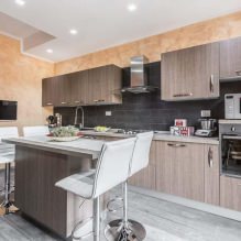Дизайн кухни с барной стойкой: 60 современных фото в интерьере -1