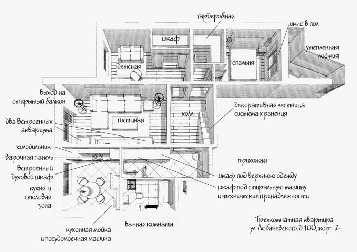 Планировка трёшки