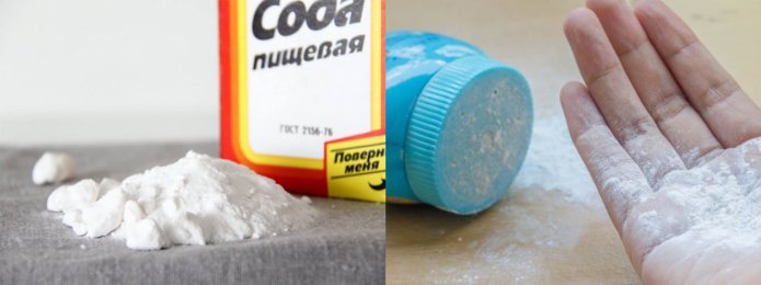 Смесь соды и талька