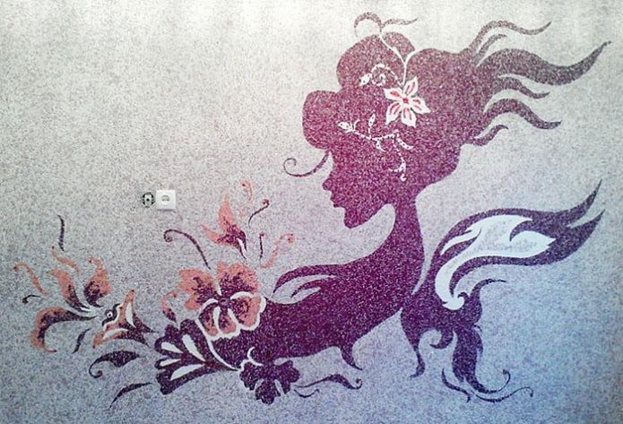 рисунок с помощью трафарета
